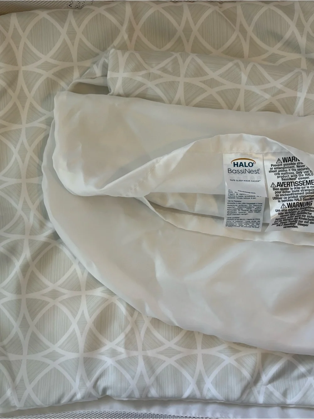 Halo Twin Bassinest White Fitted Sheet, 2-Pack
